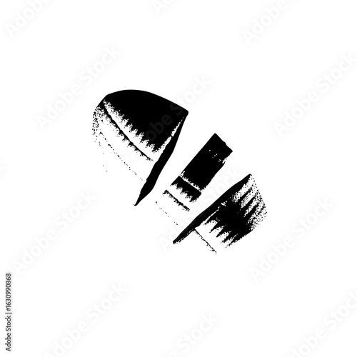 Vector Abstract black screw with a minimalist .