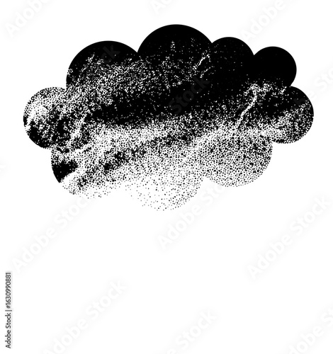 Vector Dark cloud composed of scattered dots.