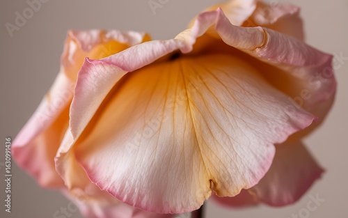 Delicate peach and pink rose petals image