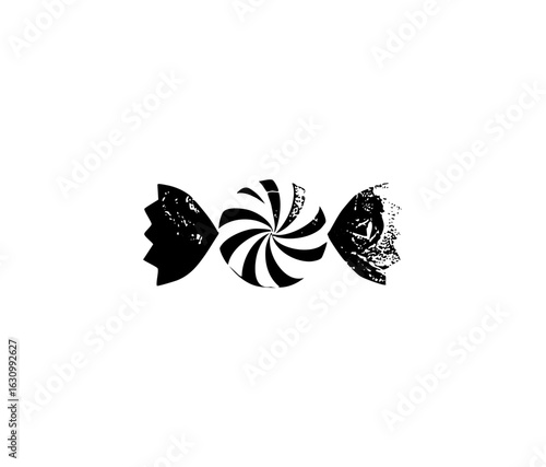 Vector Abstract floral arrangement with swirling element.