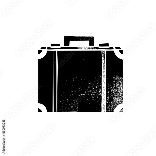 Vector Vintage suitcase with distressed texture.
