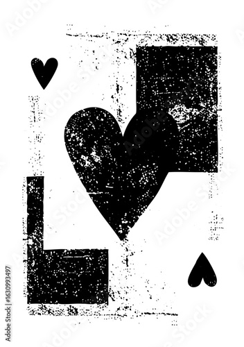 Vector Distressed Heart Typography