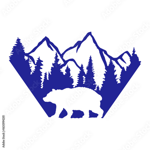 Grizzly Bear Wilderness Mountains Forest Nature Cliff Triangle