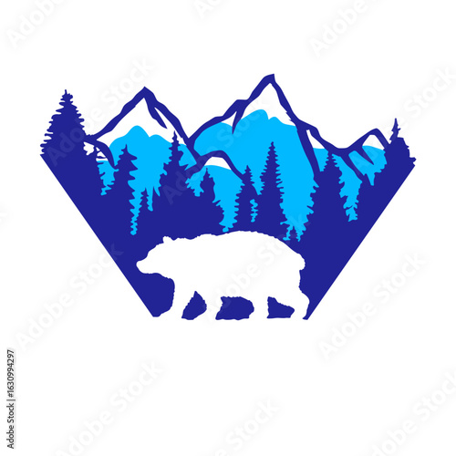 Grizzly Bear Wilderness Mountains Forest Nature Cliff Triangle