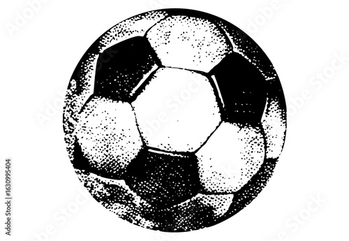 Vector soccer ball with halftone texture.