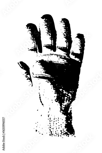 Vector Dramatic black handprint conveys a sense of mystery.