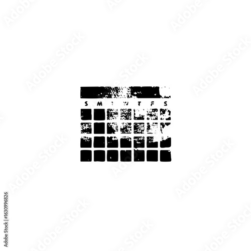 Vector Grunge calendar with days of the week.