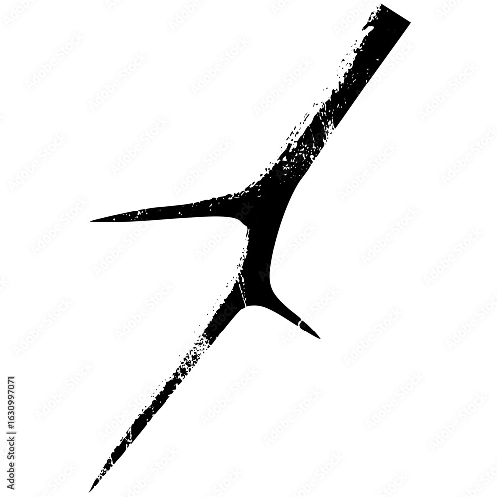 Obraz premium Vector Abstract black of a dynamic forked shape.