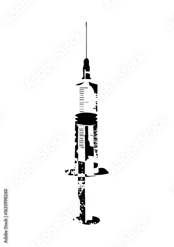 Vector syringe with human silhouette.