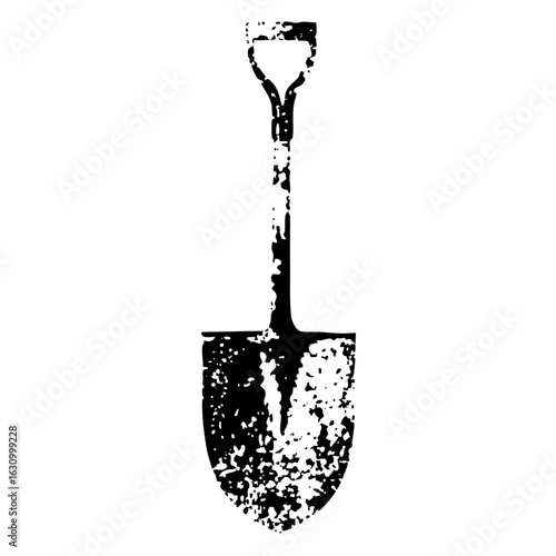 Vector Distressed of a shovel tool.