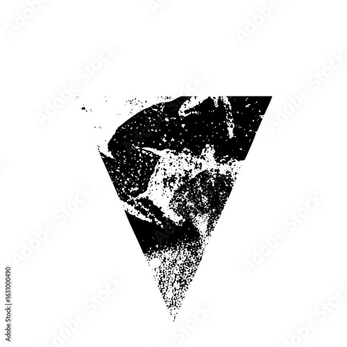 Vector Abstract gorilla head within a triangular frame.