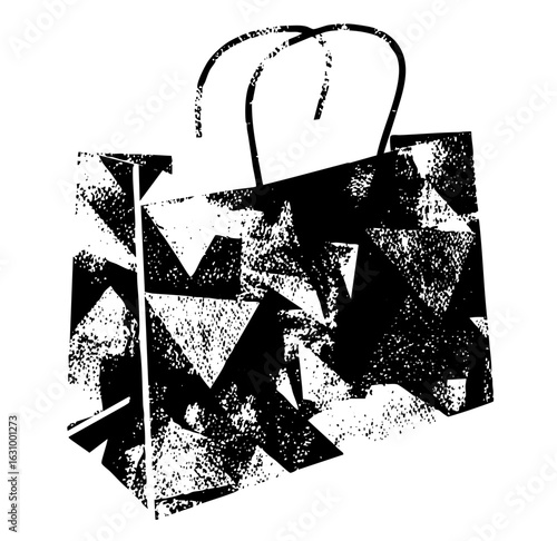 Vector Abstract shopping bag with textured effect.