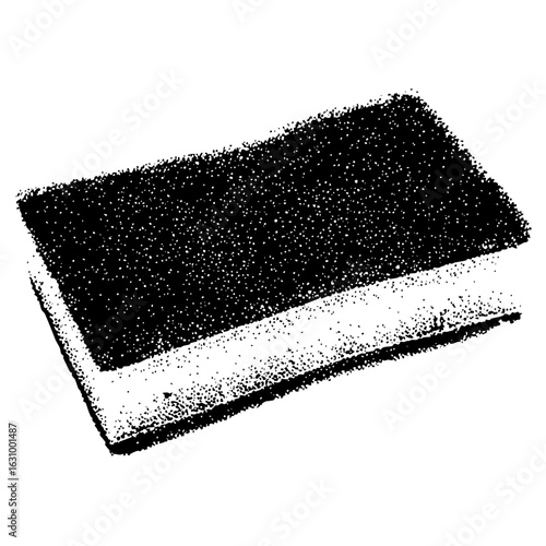 Vector Rectangular sponge with textured surface and white border.