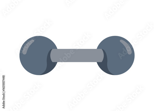 Fitness ball barbell. Simple flat illustration.