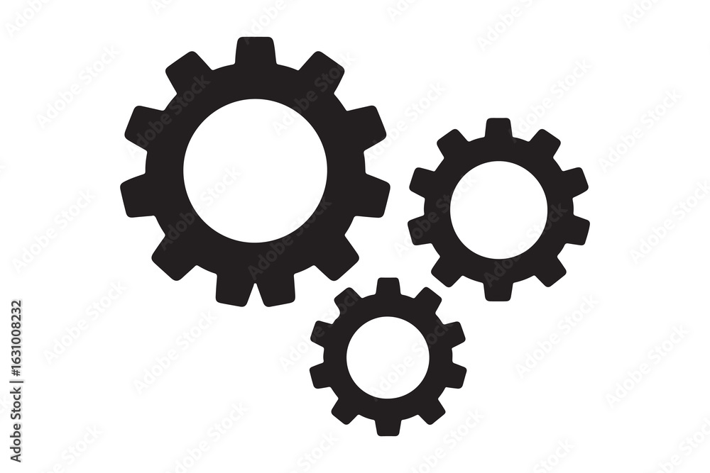 Settings gears (cogs) flat icon for apps and websites Settings gears (cogs) flat icon for apps and websites