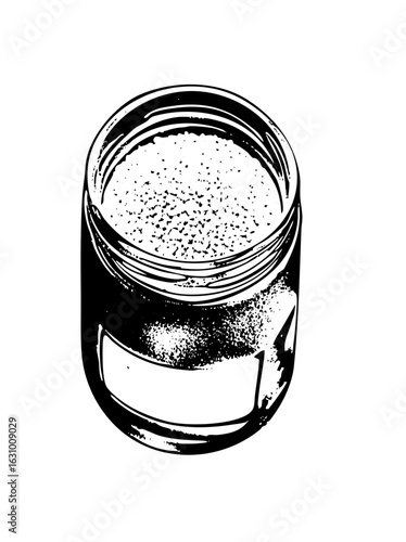 Vector Glass jar filled with granular substance