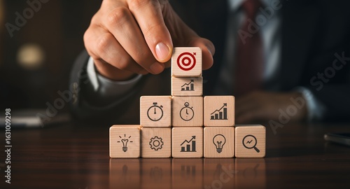 Business Concept Achieving Targets and Goals with Strategy
