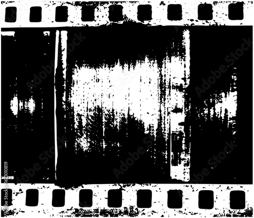 Vector Vintage film strip with abstract central exposure.