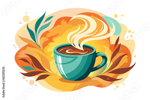 Enjoy a flavorful, steaming cup of coffee, crafted with artistry and a touch of elegance for your morning joy