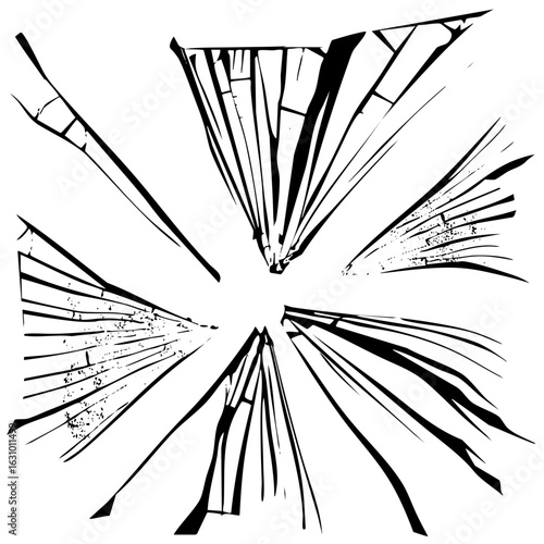 Vector Dynamic shattered glass effect with radiating cracks.