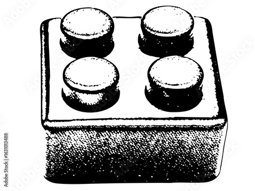Vector Detailed of a stompbox effects pedal with four control knobs.