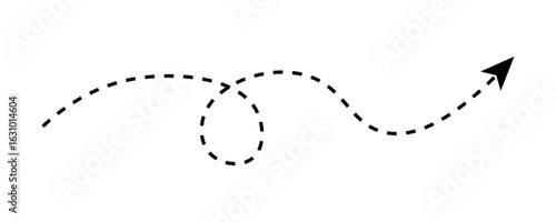 Long squiggle dashed line arrow