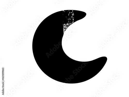 Vector Dark moon with textured details.