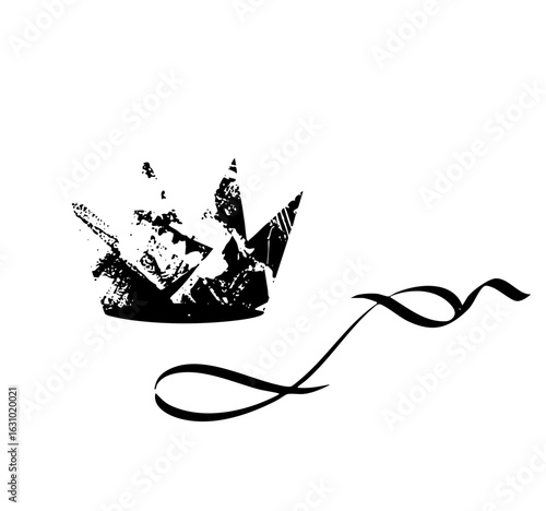 Vector Abstract crown with elegant flourish.