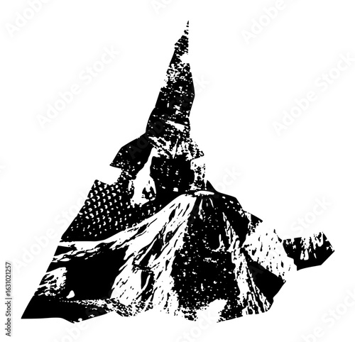 Vector Dramatic mountain peak in a bold style.