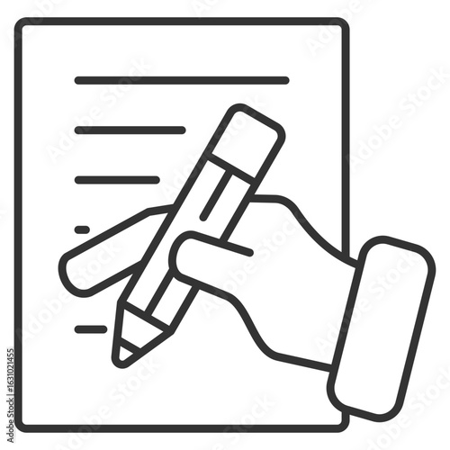 Writing Outline Icon Element For Design