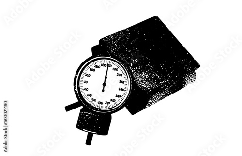 Vector Detailed of a sphygmomanometer measuring blood pressure.