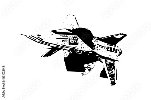 Vector Stylized helicopter with bold shapes.