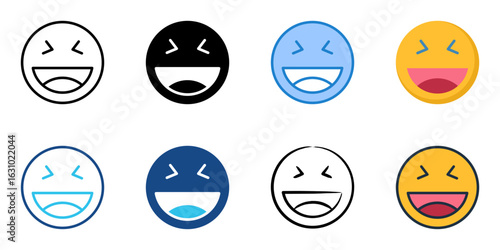 Happy icon set multiple style collection 
