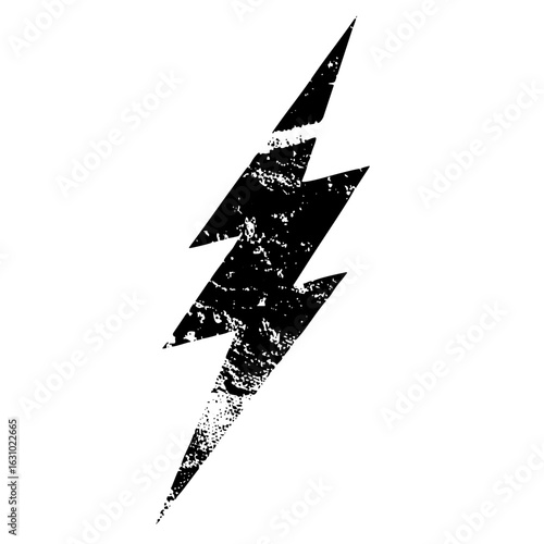 Vector Distressed lightning bolt with a grunge texture.