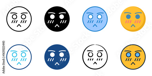 Blushing icon set multiple style collection 
