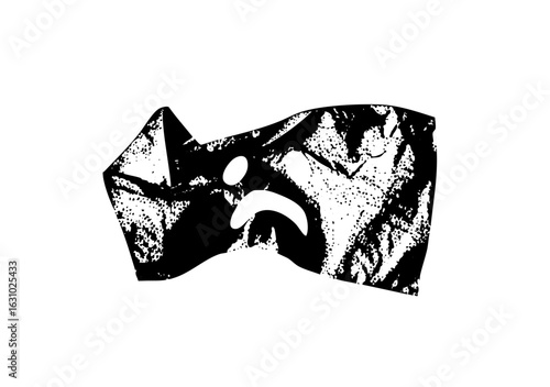 Vector Abstract mask with a central opening.