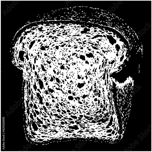 Vector Detailed vector of a toasted bread slice.