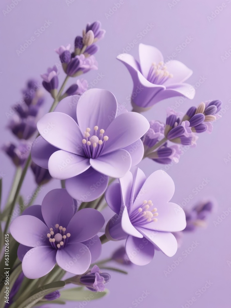 custom made wallpaper toronto digitalCluster of Delicate Purple Flowers with Soft Petals and Visible Stamen