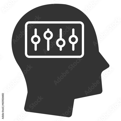 Self Control Glyph Icon Element For Design