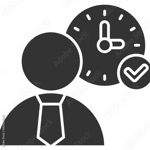 Punctuality Glyph Icon Element For Design
