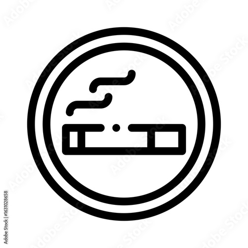 smoking area line icon