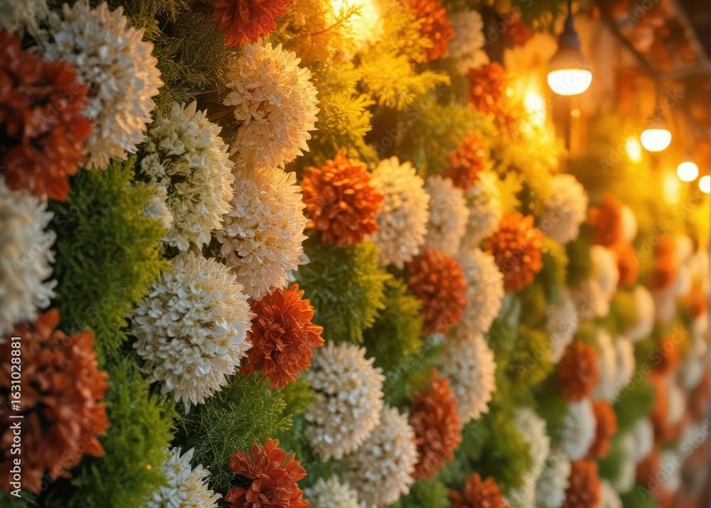 Fototapeta premium Softly glowing Reindeer moss wall with intricate patterns
