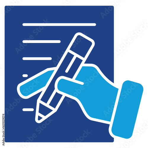Writing Dual Tone Icon Element For Design