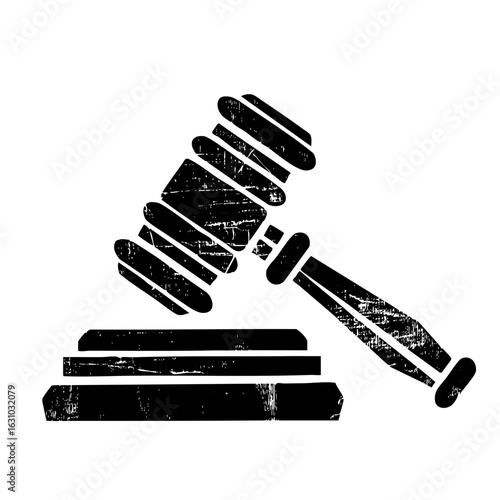 Vector Black gavel rests upon law books symbolizing justice and legal authority.