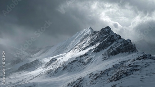 Wallpaper Mural Snowy mountain peak piercing a dramatic sky Torontodigital.ca