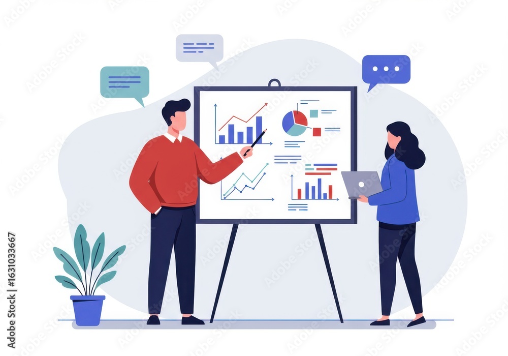 Fototapeta premium Business meeting with presentation and data analysis