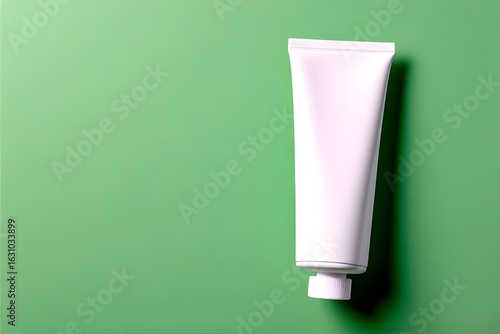 Wallpaper Mural Clean white cosmetic tube with cap on vibrant green background, product mockup for beauty brands Torontodigital.ca