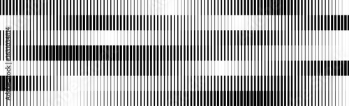 Striped halftone gradient texture. Fading line gradation background. Repeating strip pattern backdrop. Black and white parallel straight stripe wallpaper. Doppler effect concept overlay. Vector
