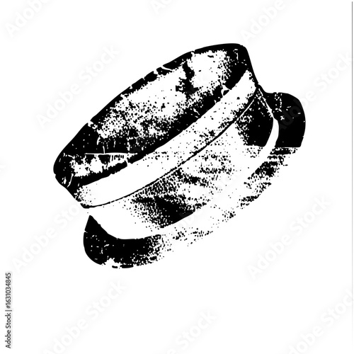 Vector Abstract monochrome of a stylized mouth.