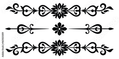 set of floral design elements